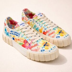FARM Rio Sunny Day Flatform Sneaker Multicolor Floral Size 11
